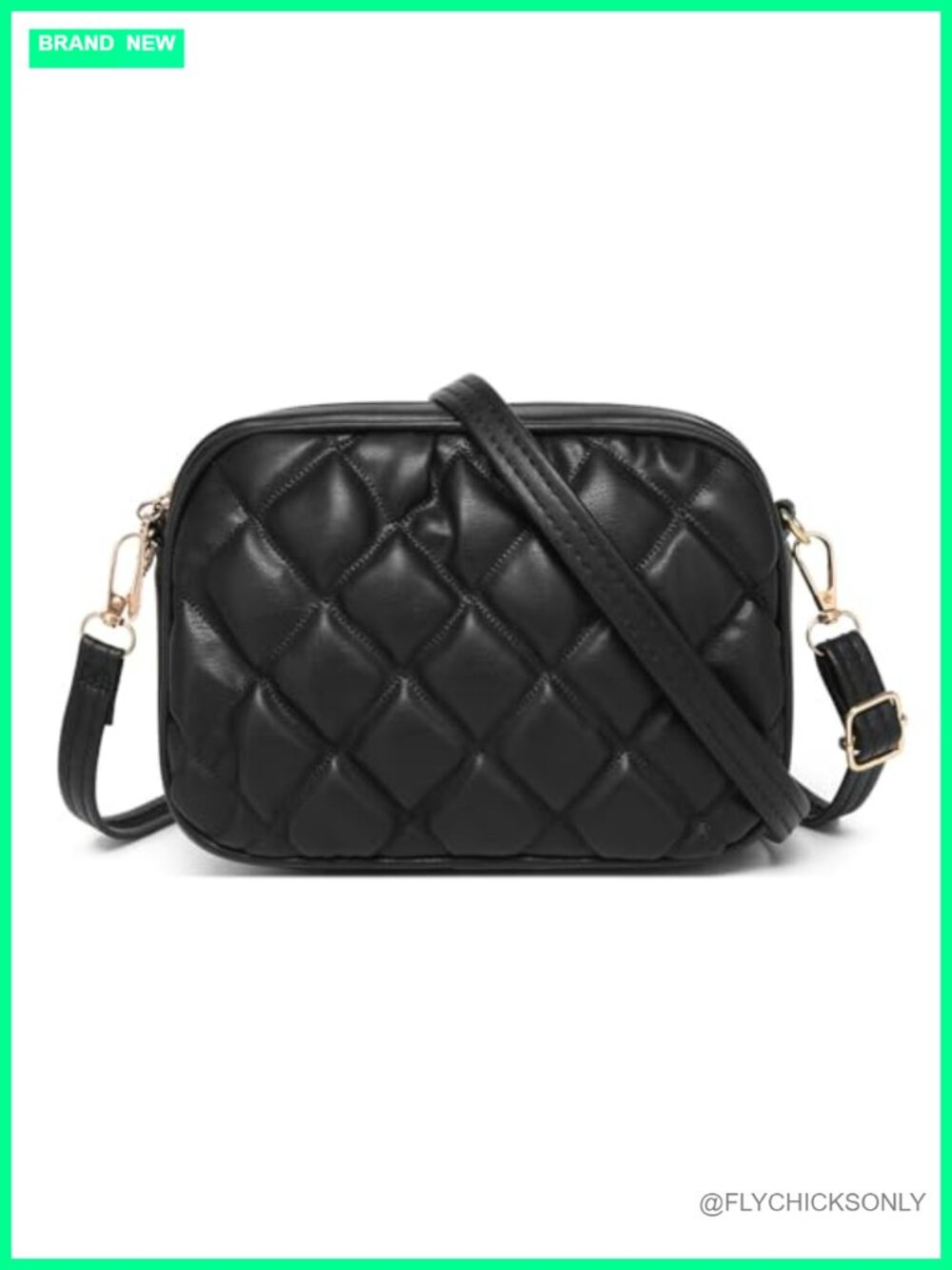 Quilted Faux Leather Crossbody Bag Small Shoulder Purse